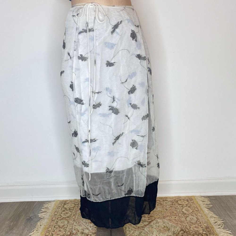 black and white wrap skirt